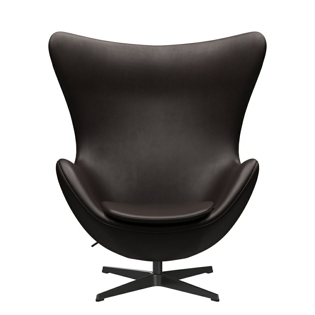 [product_category]-Fritz Hansen The Egg Lounge Chair, Black Laquered/Grace Dark Brown-Fritz Hansen-3316-ELDBR-BLLA-FRI-1