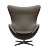 Fritz Hansen The Egg™ Lounge Chair Leather, Black/Essential Stone
