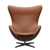 Fritz Hansen The Egg™ Lounge Chair Leather, Black/Essential Walnut