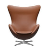 Fritz Hansen The Egg™ Lounge Chair Leather, Satin Brushed Aluminium/Essential Walnut