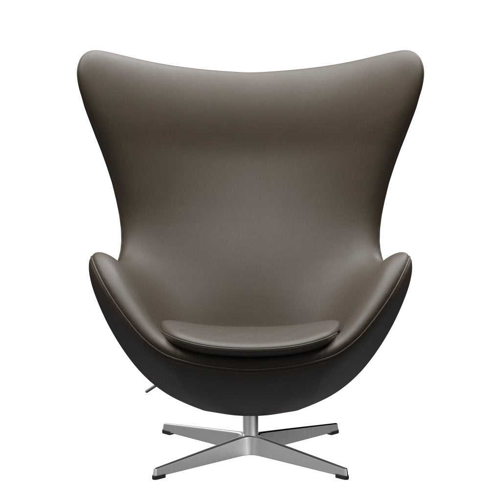 [product_category]-Fritz Hansen The Egg Lounge Chair Leather, Satin Brushed Aluminum/Essential Stone-Fritz Hansen-3316-STSTON-SPAL-FRI-1