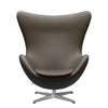 Fritz Hansen The Egg™ Lounge Chair Leather, Satin Brushed Aluminum/Essential Stone