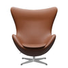 Fritz Hansen The Egg™ Lounge Chair Leather, Silver Grey/Essential Walnut