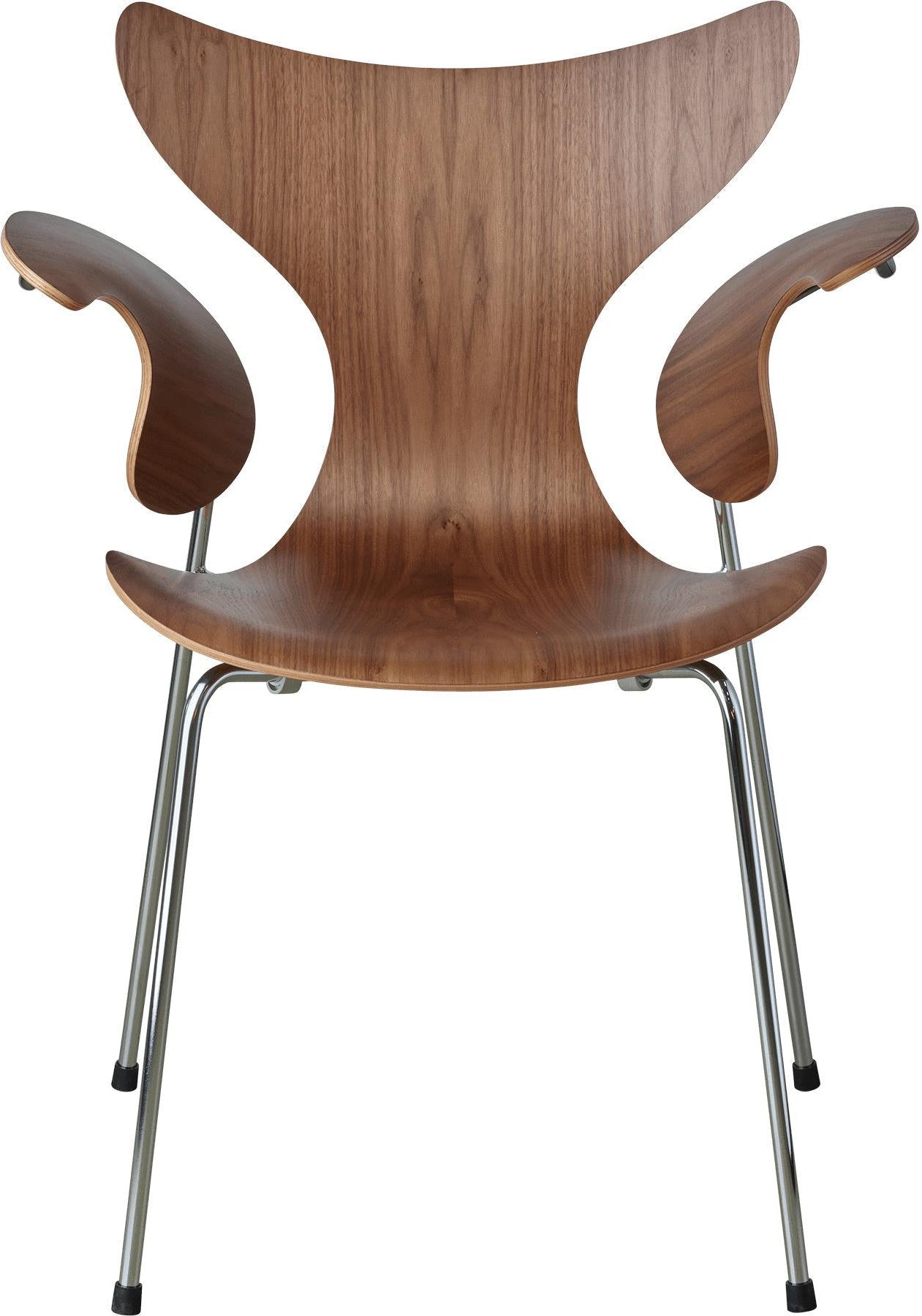 [product_category]-Fritz Hansen The Lily Armchair, Clear Lacquered Walnut-Fritz Hansen-3208-lacqueredwalnut-FRI-1