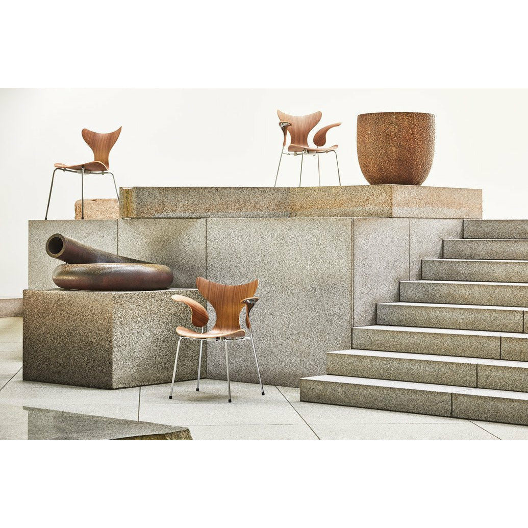[product_category]-Fritz Hansen The Lily Armchair, Clear Lacquered Walnut-Fritz Hansen-3208-lacqueredwalnut-FRI-3