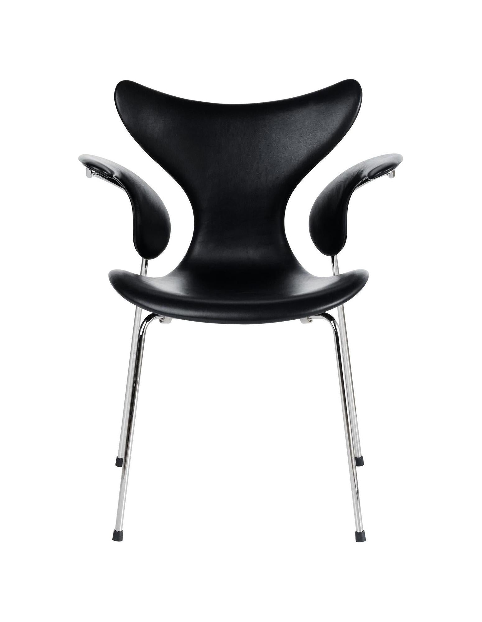 [product_category]-Fritz Hansen The Lily Armchair Full Upholstery Leather, Elegance Black-Fritz Hansen-3208-grace-black-FRI-1