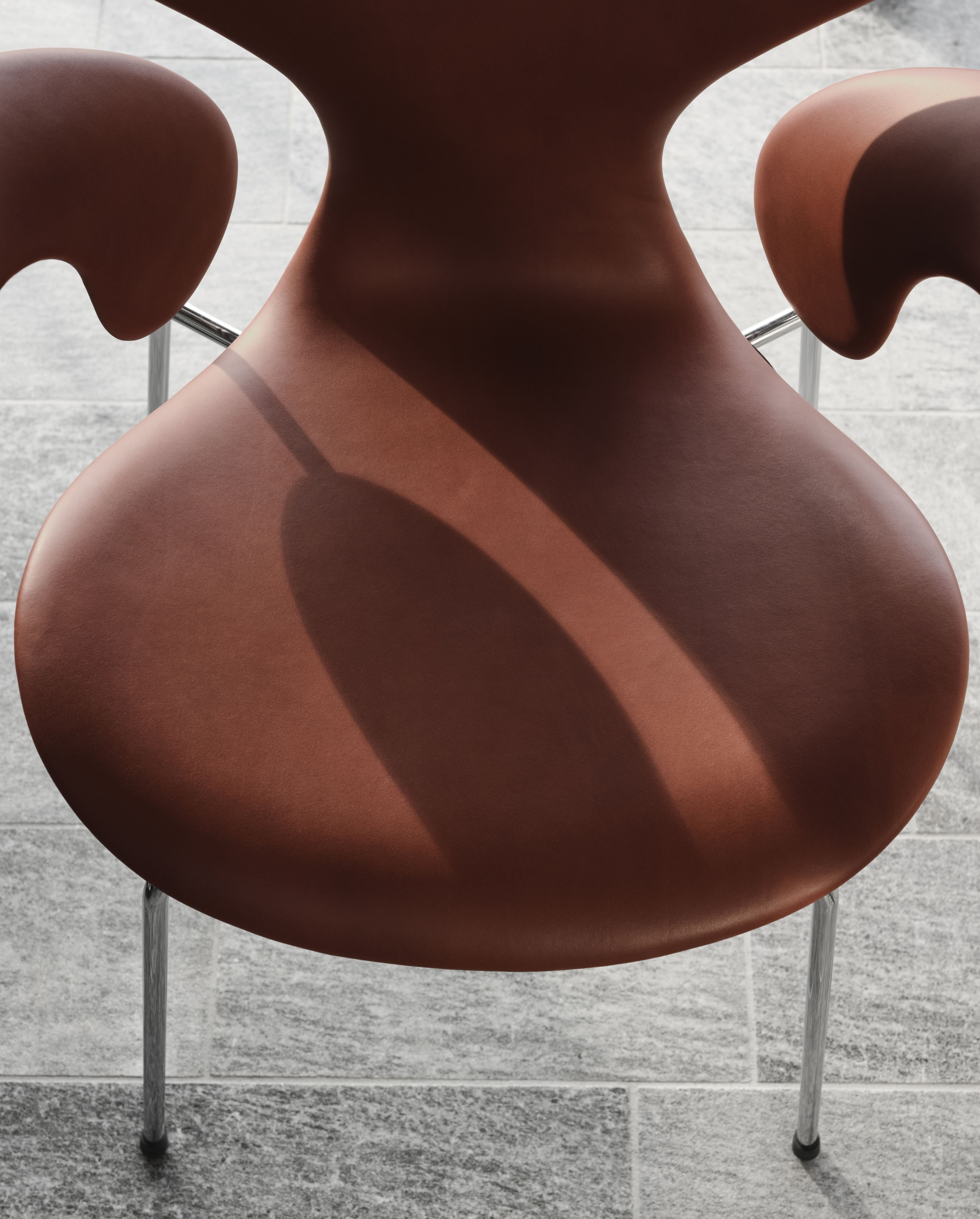 [product_category]-Fritz Hansen The Lily Armchair, Fully Upholstered With Grace Chestnut Leather Anniversary Collection-Fritz Hansen-3208-Anniversary-Grace-Chestnut-FRI-5