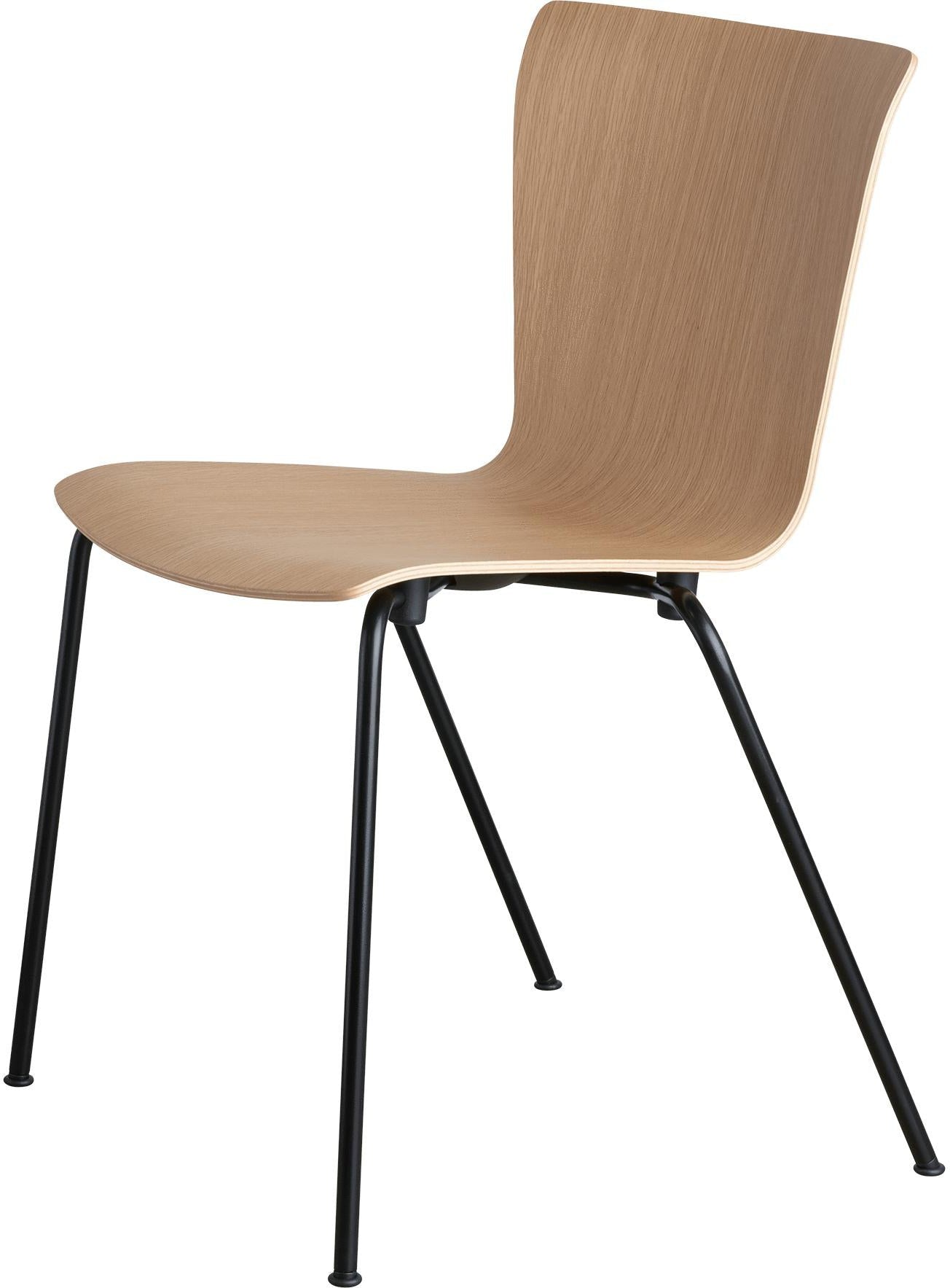 [product_category]-Fritz Hansen Vico Duo Vm110 Chair Powder Coated Frame, Oak-Fritz Hansen-VM110-blacksteel-oak-FRI-1
