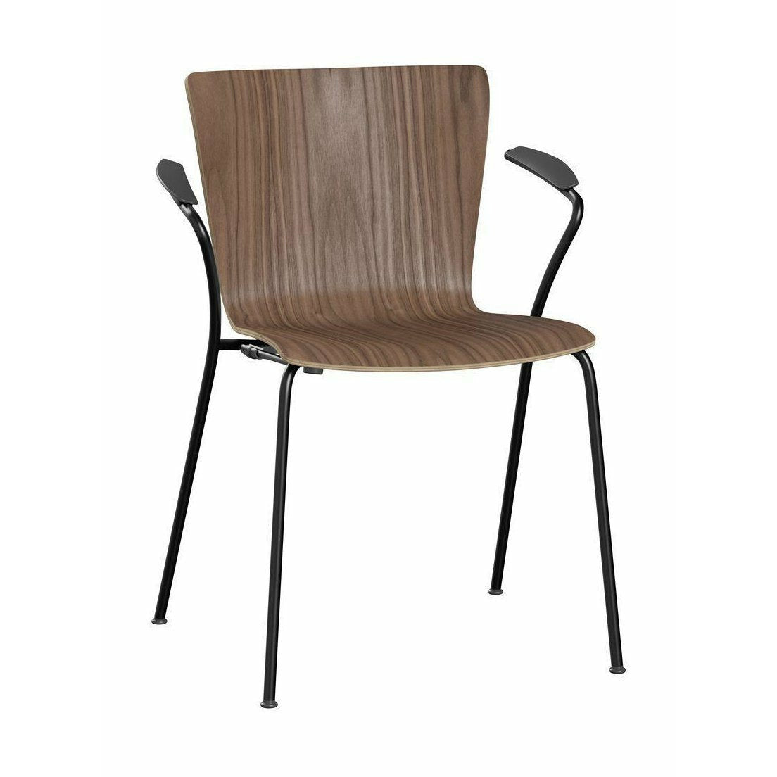 [product_category]-Fritz Hansen Vico Duo Vm113 Chair With Armrest Walnut, Black/Walnut-Fritz Hansen-VM113-Walnut-Natural-Brown-Black-FRI-1