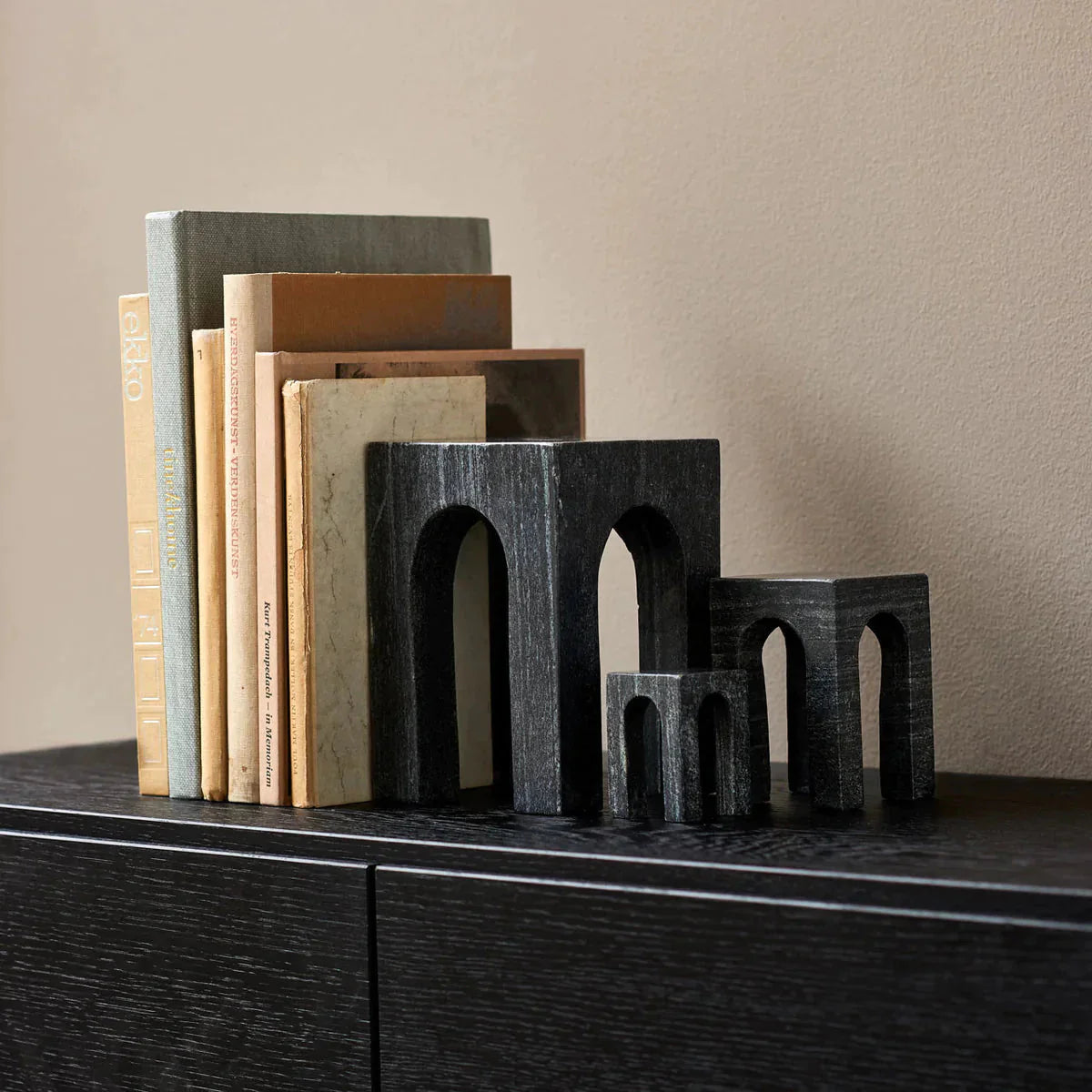 [product_category]-Gejst Arkis Bookend, Marble Black-Gejst-5712731104418-10441-GEJ-4