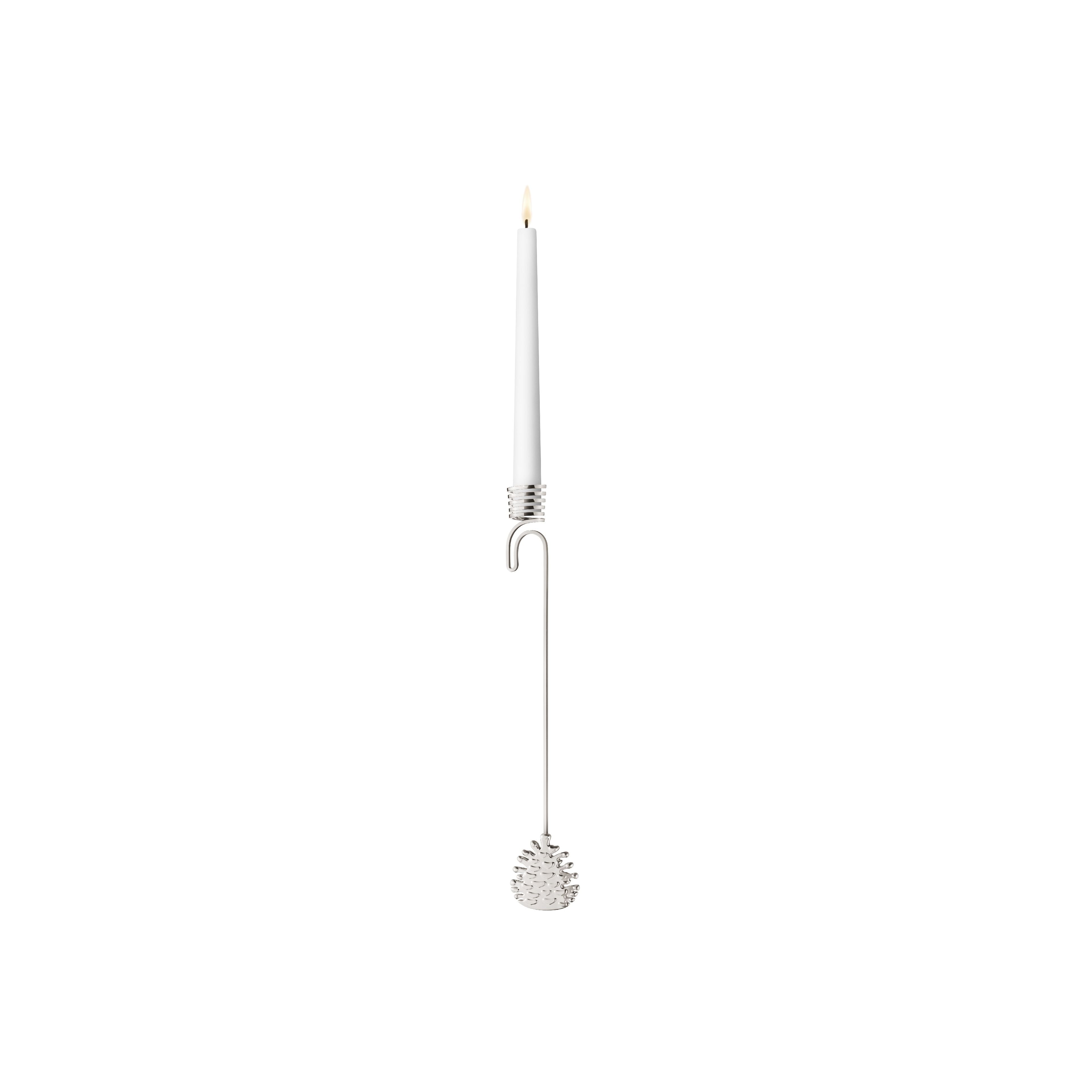 [product_category]-Georg Jensen 2023 Christmas Candleholder Pine Cone, Palladium Plated-Georg Jensen-5713275236603-10020174-GEO-1