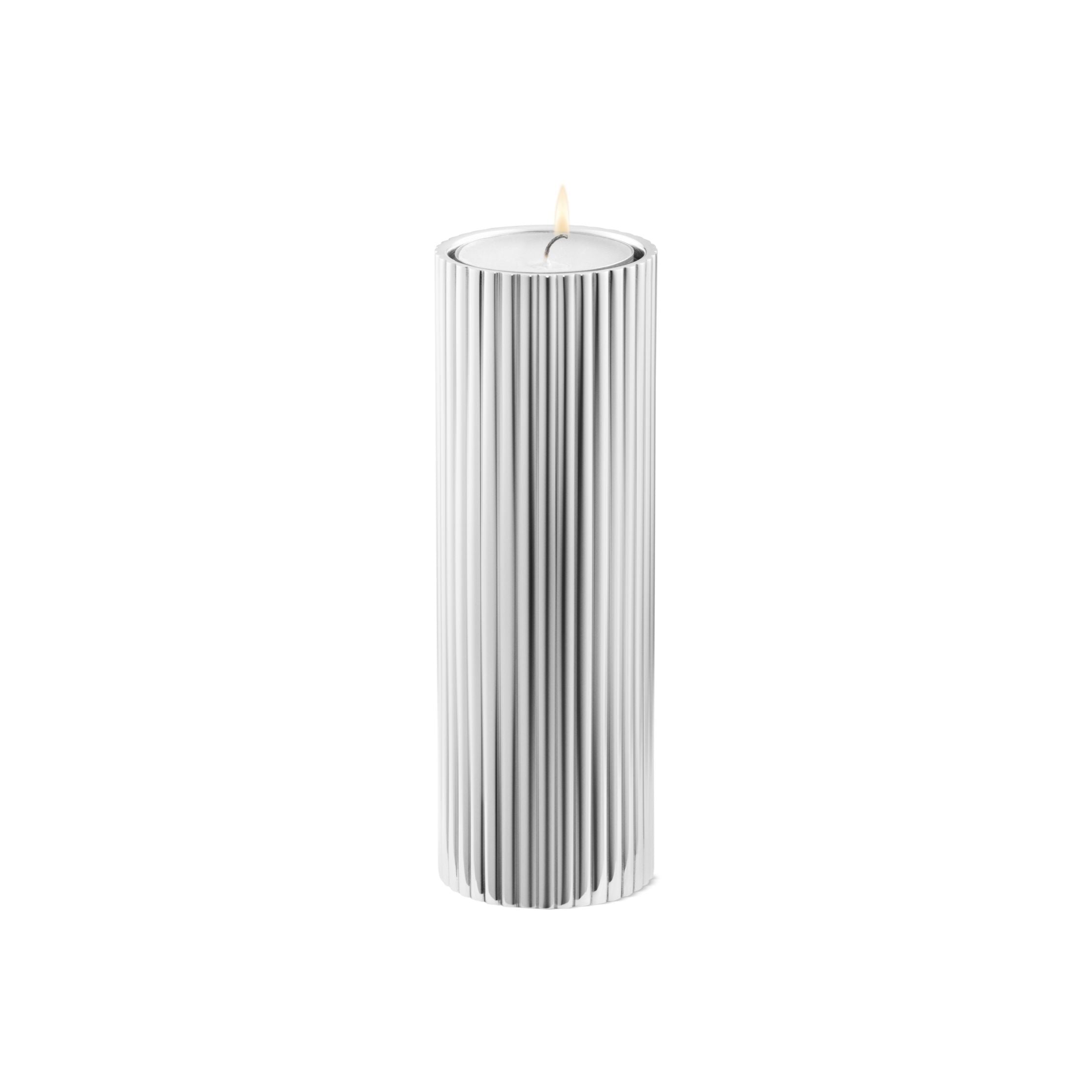 [product_category]-Georg Jensen Bernadotte Tealight & Candle Holder Stainless Steel, Large-Georg Jensen-5713275209430-10019289-GEO-3