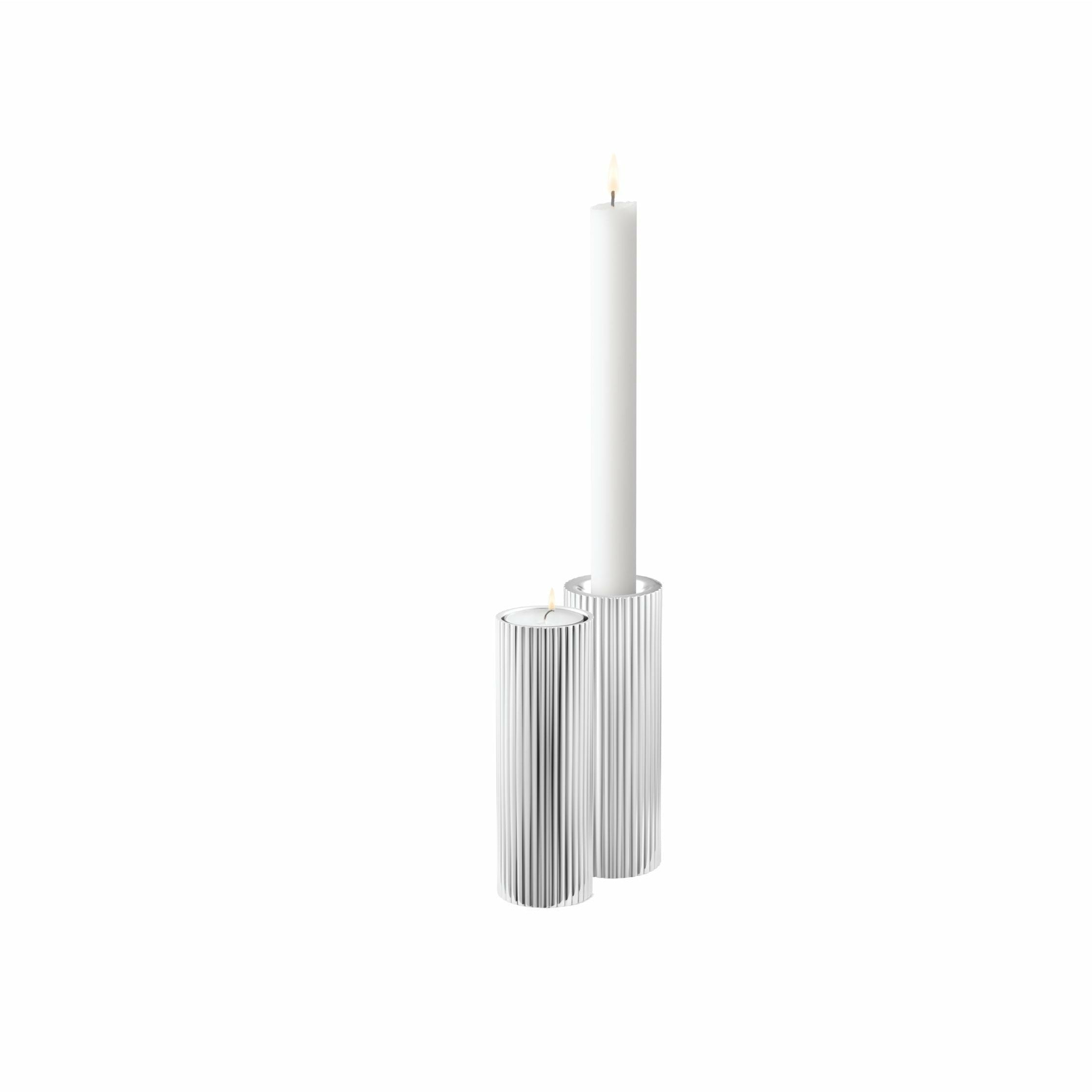 [product_category]-Georg Jensen Bernadotte Tealight & Candle Holder Stainless Steel, Large-Georg Jensen-5713275209430-10019289-GEO-4