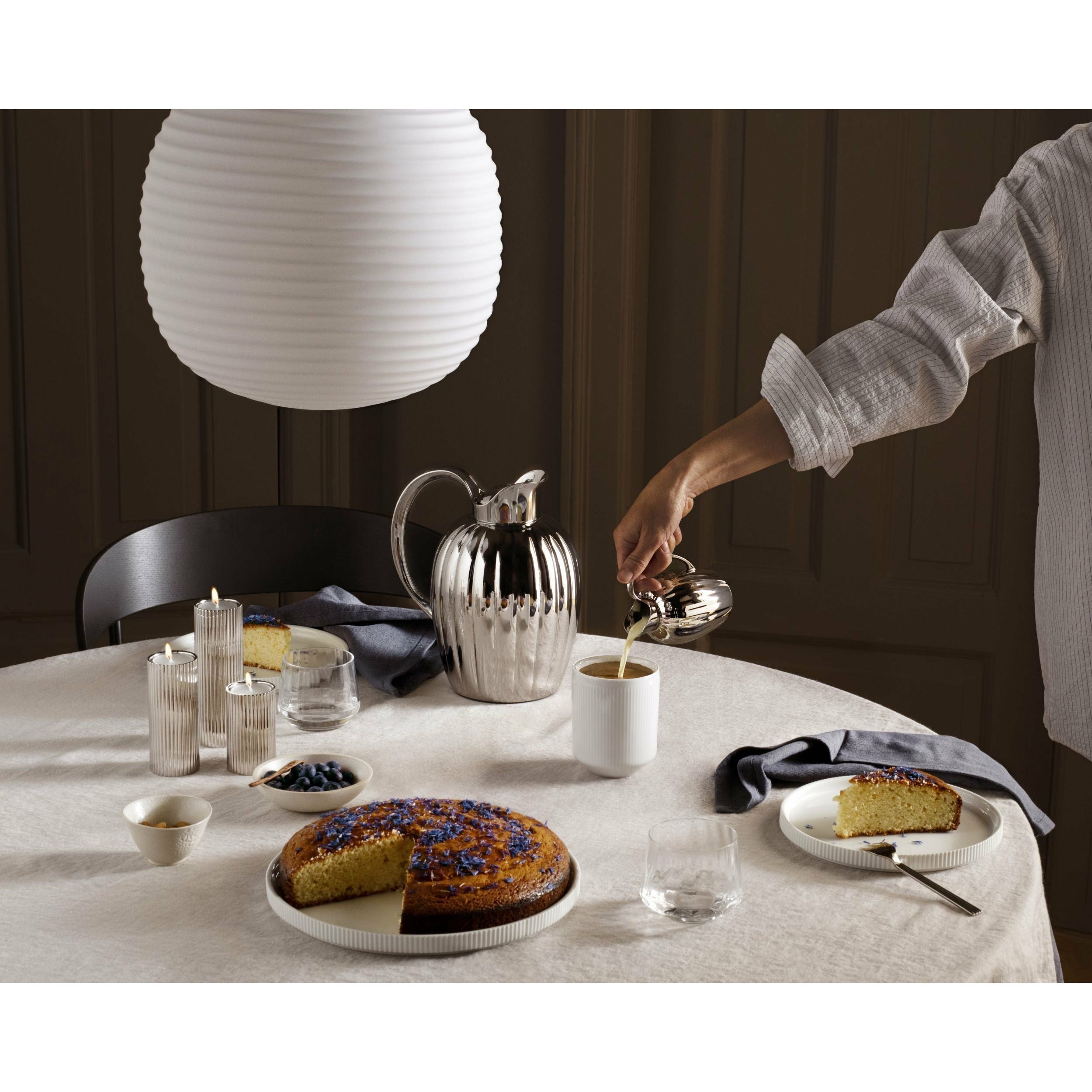 [product_category]-Georg Jensen Bernadotte Tealight & Candle Holder Stainless Steel, Large-Georg Jensen-5713275209430-10019289-GEO-5