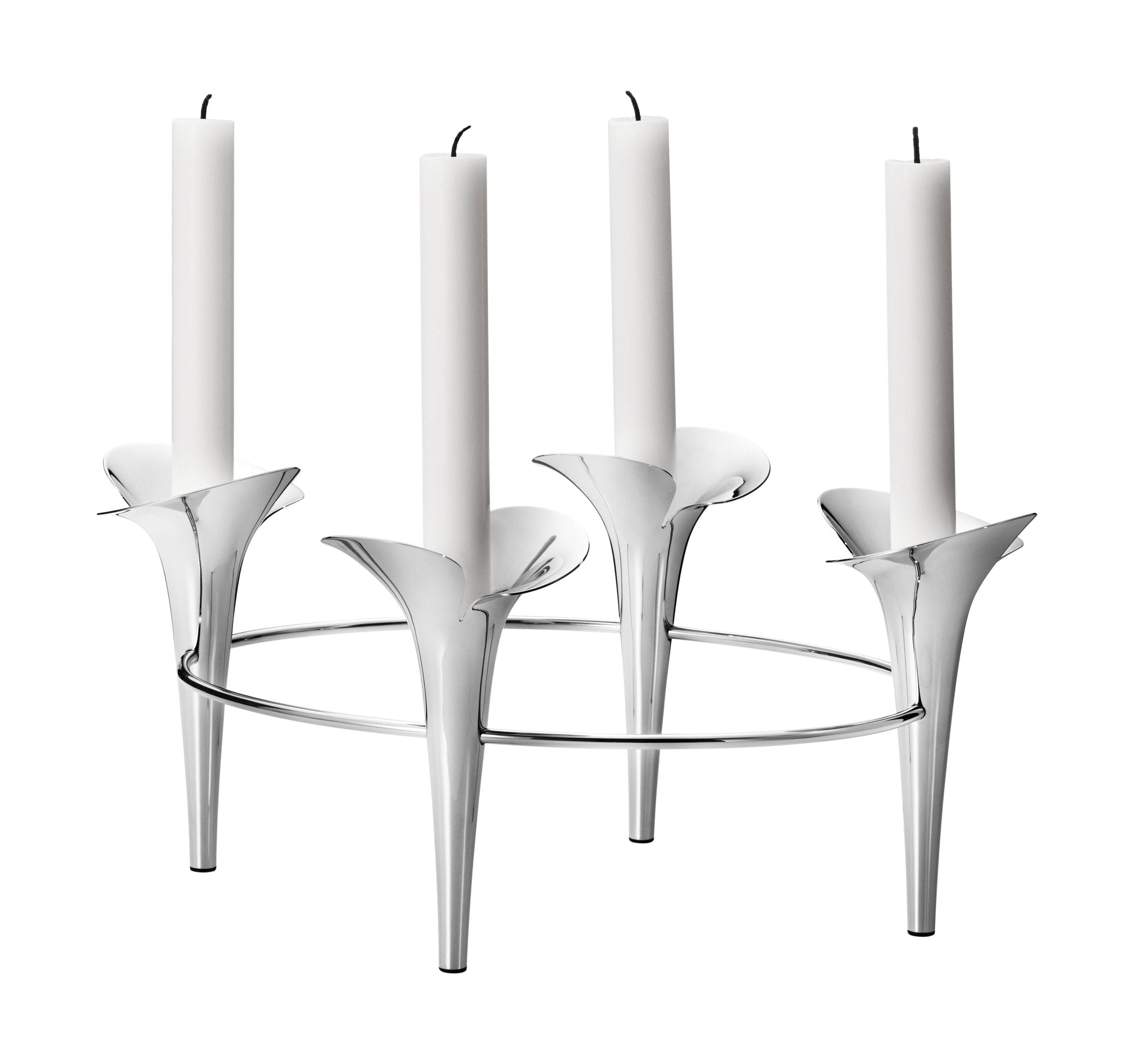 [product_category]-Georg Jensen Bloom Botanica Taper Candleholder 4 Candles, Stainless Steel-Georg Jensen-5713275241546-10020271-GEO-1