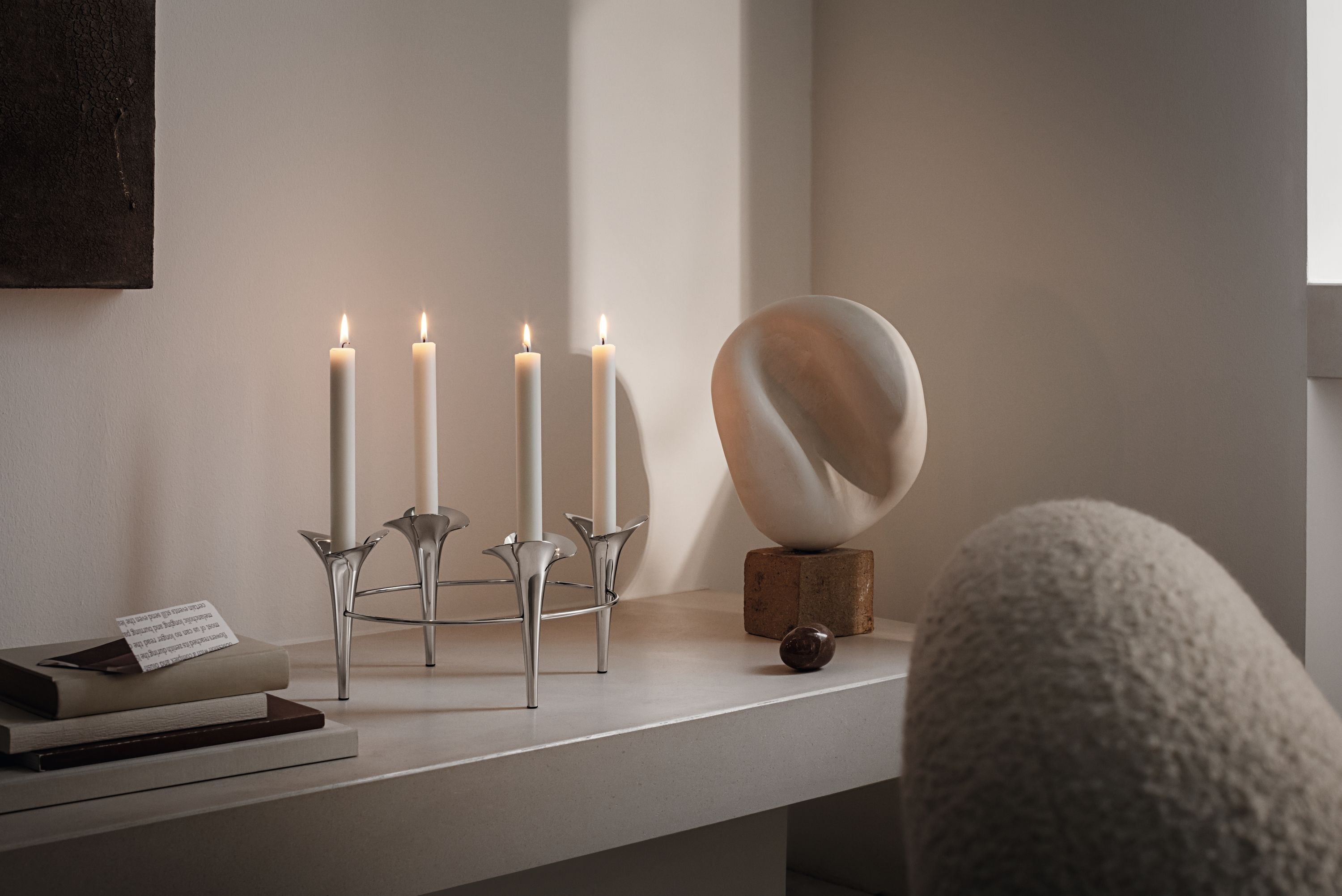 [product_category]-Georg Jensen Bloom Botanica Taper Candleholder 4 Candles, Stainless Steel-Georg Jensen-5713275241546-10020271-GEO-3
