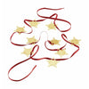 Georg Jensen Classic Christmas Star Garland, 1 m červená, zlaté