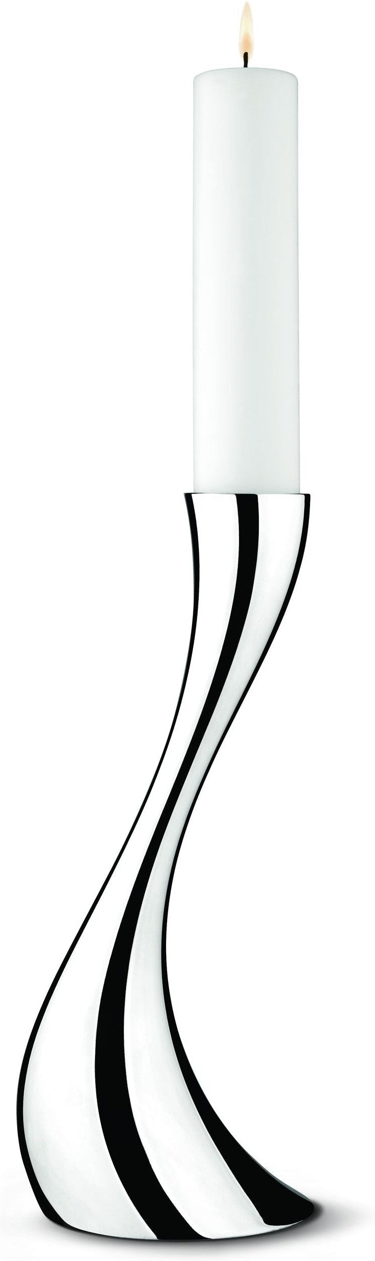 [product_category]-Georg Jensen Cobra Floor Candle Holder Stainless Steel, 40 Cm-Georg Jensen-5705145083264-3586631-GEO-1