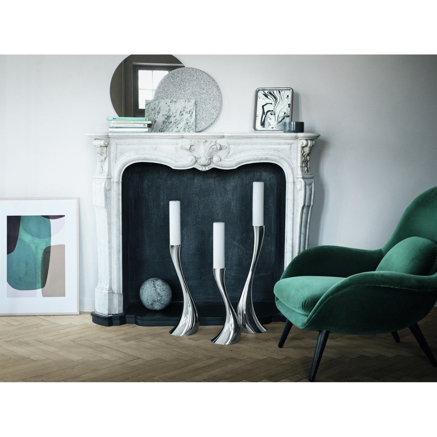 [product_category]-Georg Jensen Cobra Floor Candle Holder Stainless Steel, 40 Cm-Georg Jensen-5705145083264-3586631-GEO-3