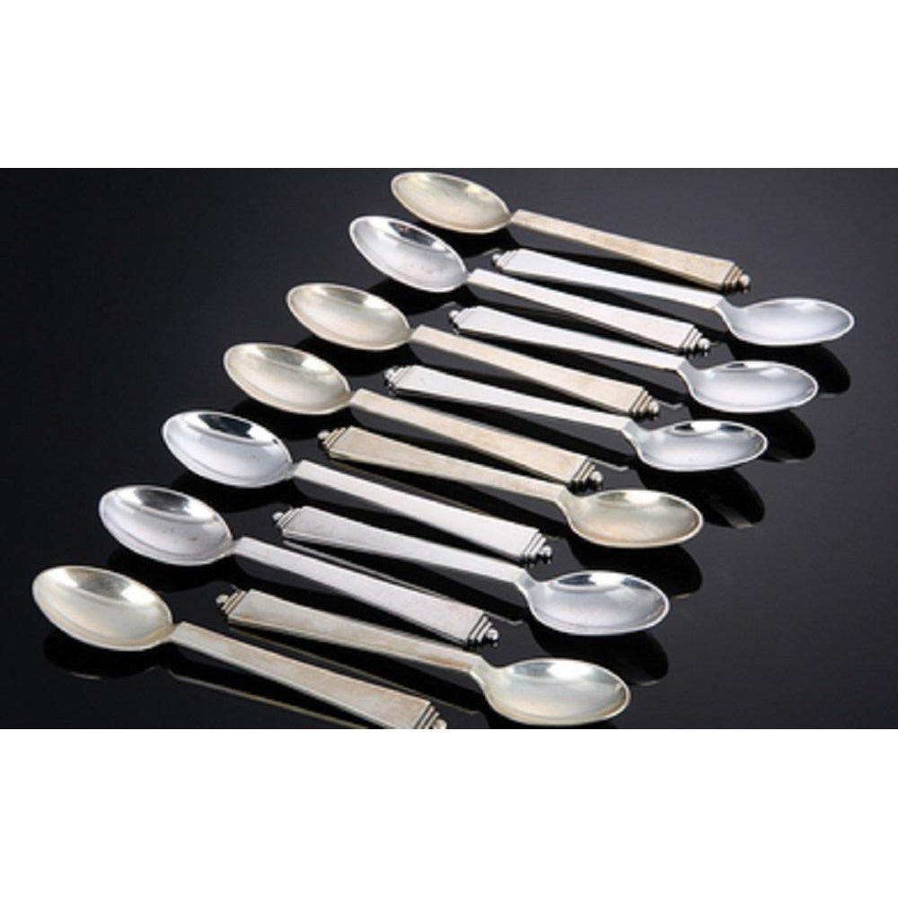 [product_category]-Georg Jensen Pyramid Teaspoon, Set Of 4-Georg Jensen-5713275066934-10014997-GEO-4