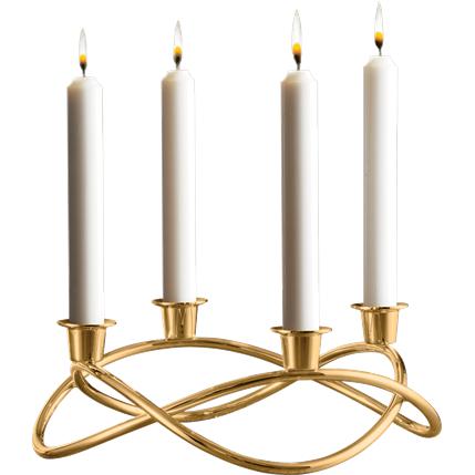 [product_category]-Georg Jensen Season Candle Holder Gold Plating, 26 Cm-Georg Jensen-5705140051497-3586480-GEO-2