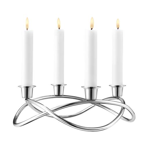[product_category]-Georg Jensen Season Candle Holder Silver, 26 Cm-Georg Jensen-5705145076044-3586511-GEO-2