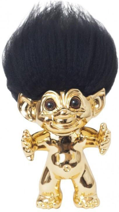 [product_category]-Goodlucktroll Brass/ Black Hair, 12cm-Goodlucktroll-5711336000071-92858-GOO-1