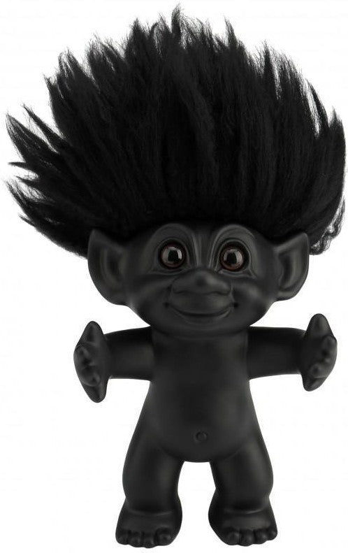 [product_category]-Goodlucktroll Matt Black/ Black Hair, 12cm-Goodlucktroll-5711336001177-93024-GOO-1