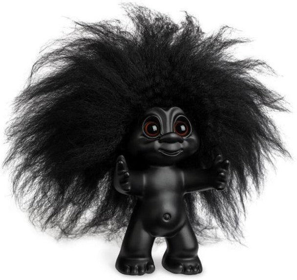 [product_category]-Goodlucktroll Matt Black/ Black Hair, 9cm-Goodlucktroll-5711336001184-93025-GOO-1