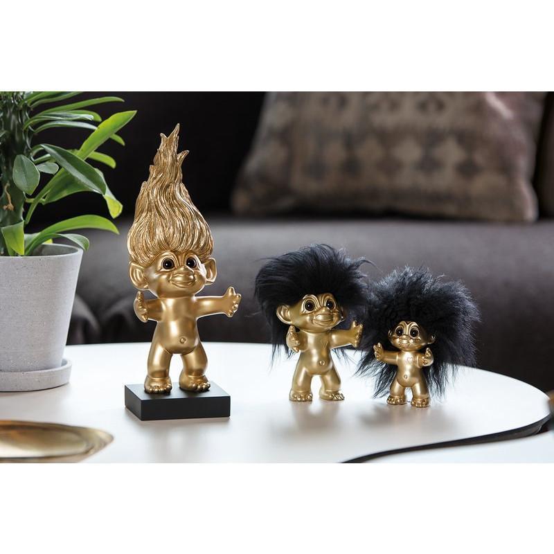[product_category]-Goodlucktroll Matt Brass Look/ Black Hair, 9cm-Goodlucktroll-5711336008251-93423-GOO-2