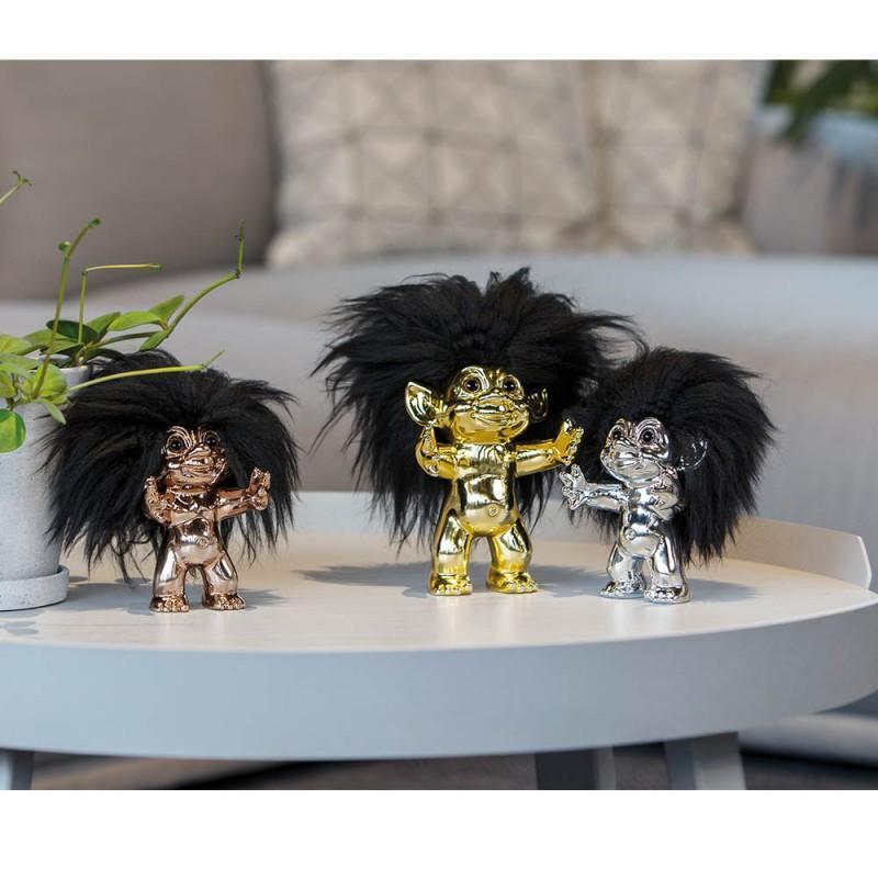 [product_category]-Goodlucktroll Matt Brass Look/ Black Hair, 9cm-Goodlucktroll-5711336008251-93423-GOO-3