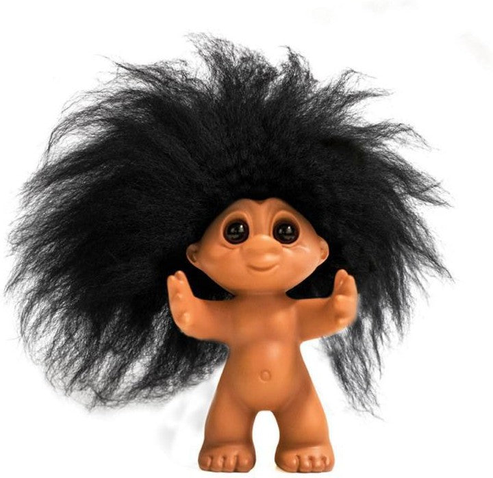 [product_category]-Goodlucktroll Rubber Look/ Black Hair, 9cm-Goodlucktroll-5711336009395-93445-GOO-1