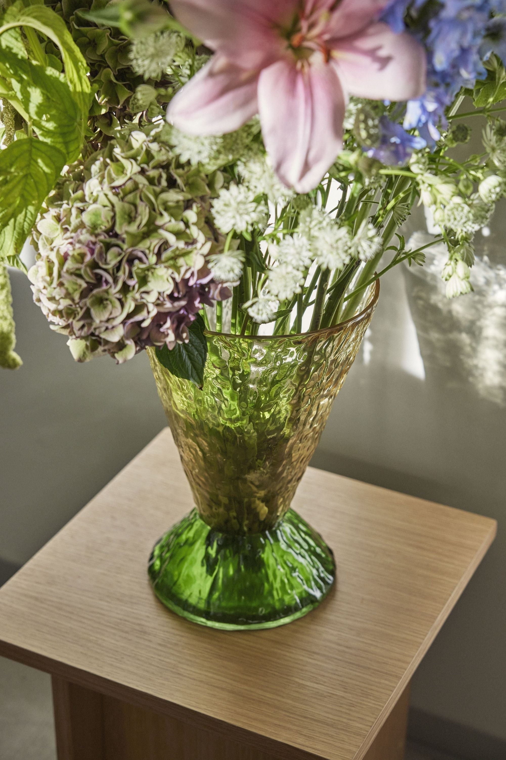 [product_category]-Hübsch Abyss Vase, Dark Green/Brown-Hübsch-5712772128930-661704-HUB-17
