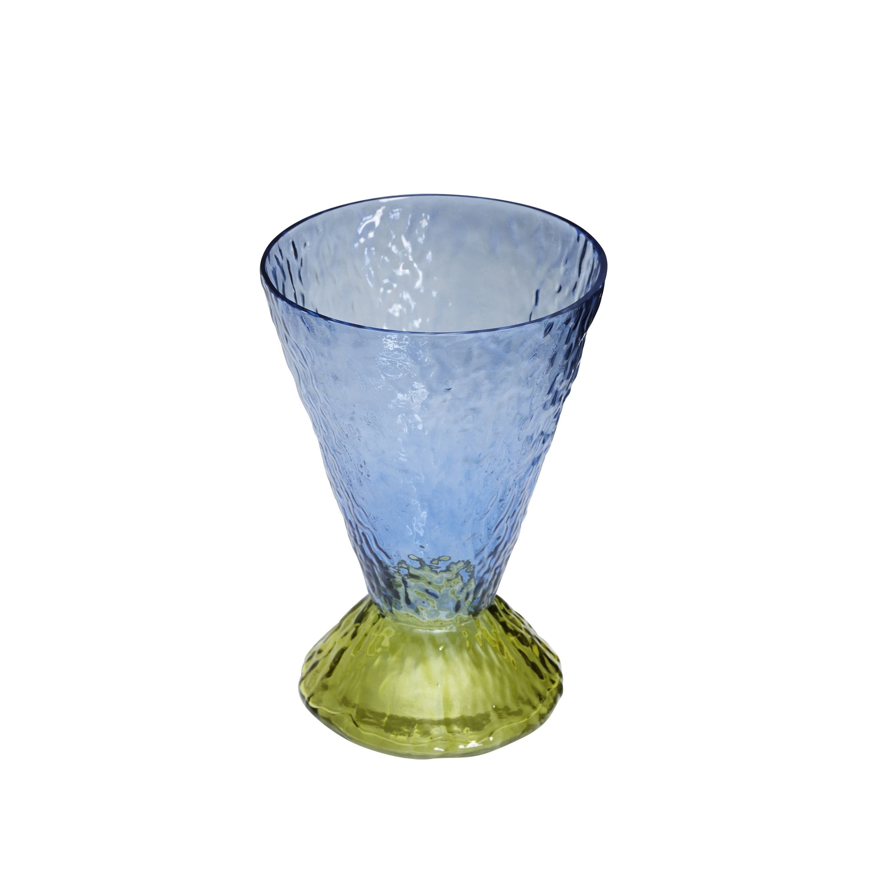 [product_category]-Hübsch Abyss Vase, Light Blue/Olive-Hübsch-5712772128961-661705-HUB-15