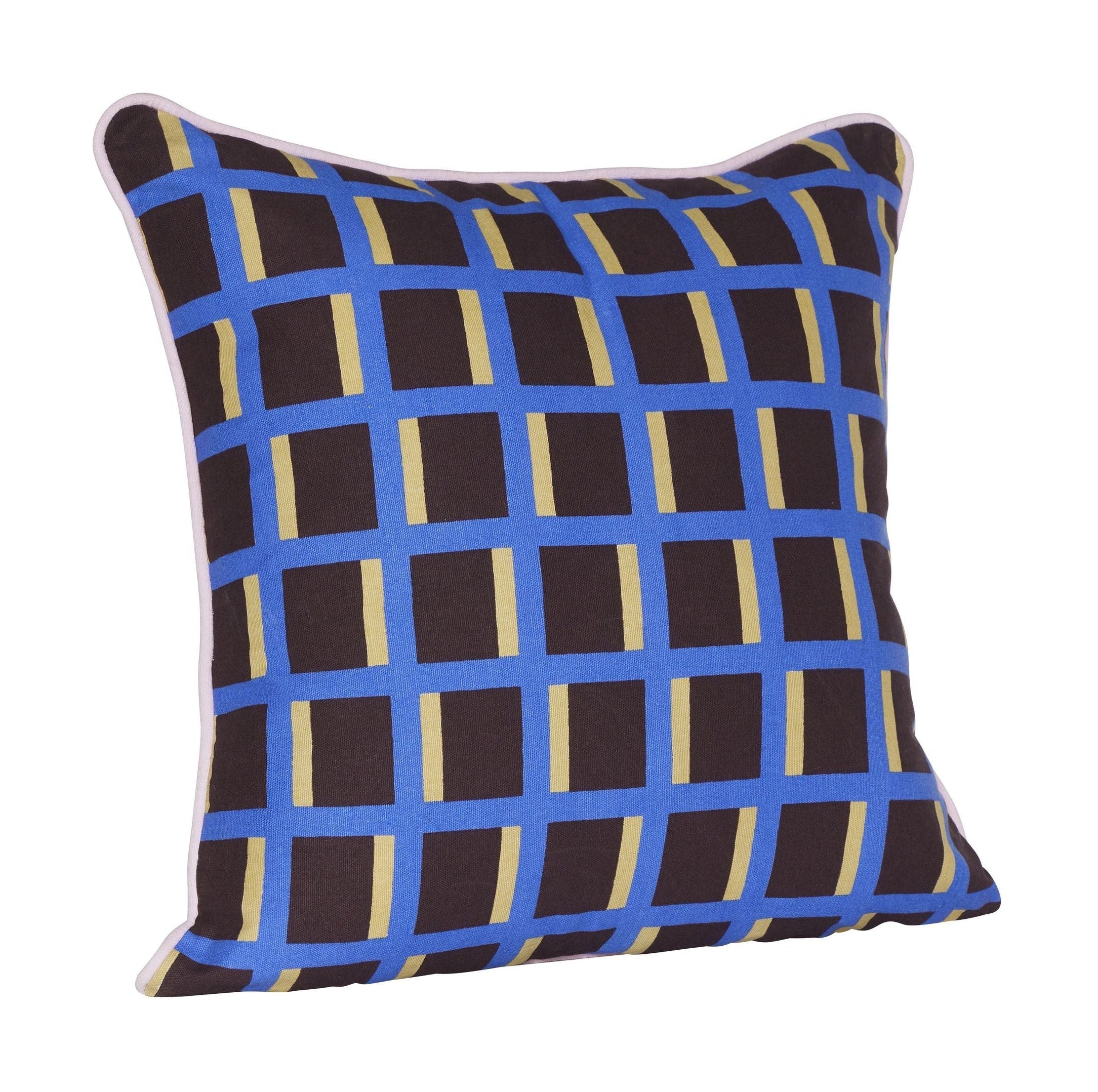 [product_category]-Hübsch Agenda Cushion, Multicolor/Brown/Blue-Hübsch-5712772128992-701701-HUB-1