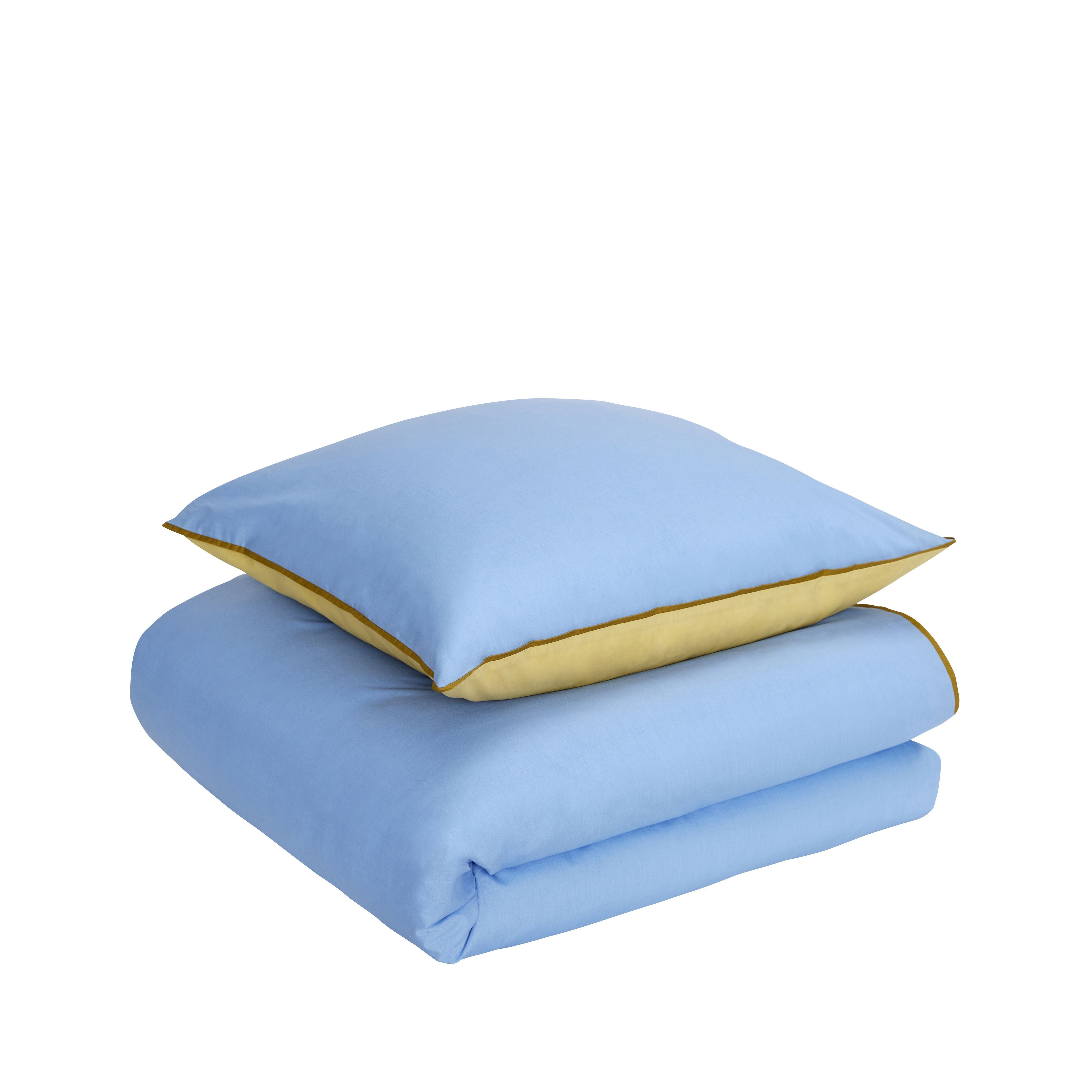 [product_category]-Hübsch Aki Bed Linen 60/200, Blue/Yellow-Hübsch-5712772114797-61405-HUB-1