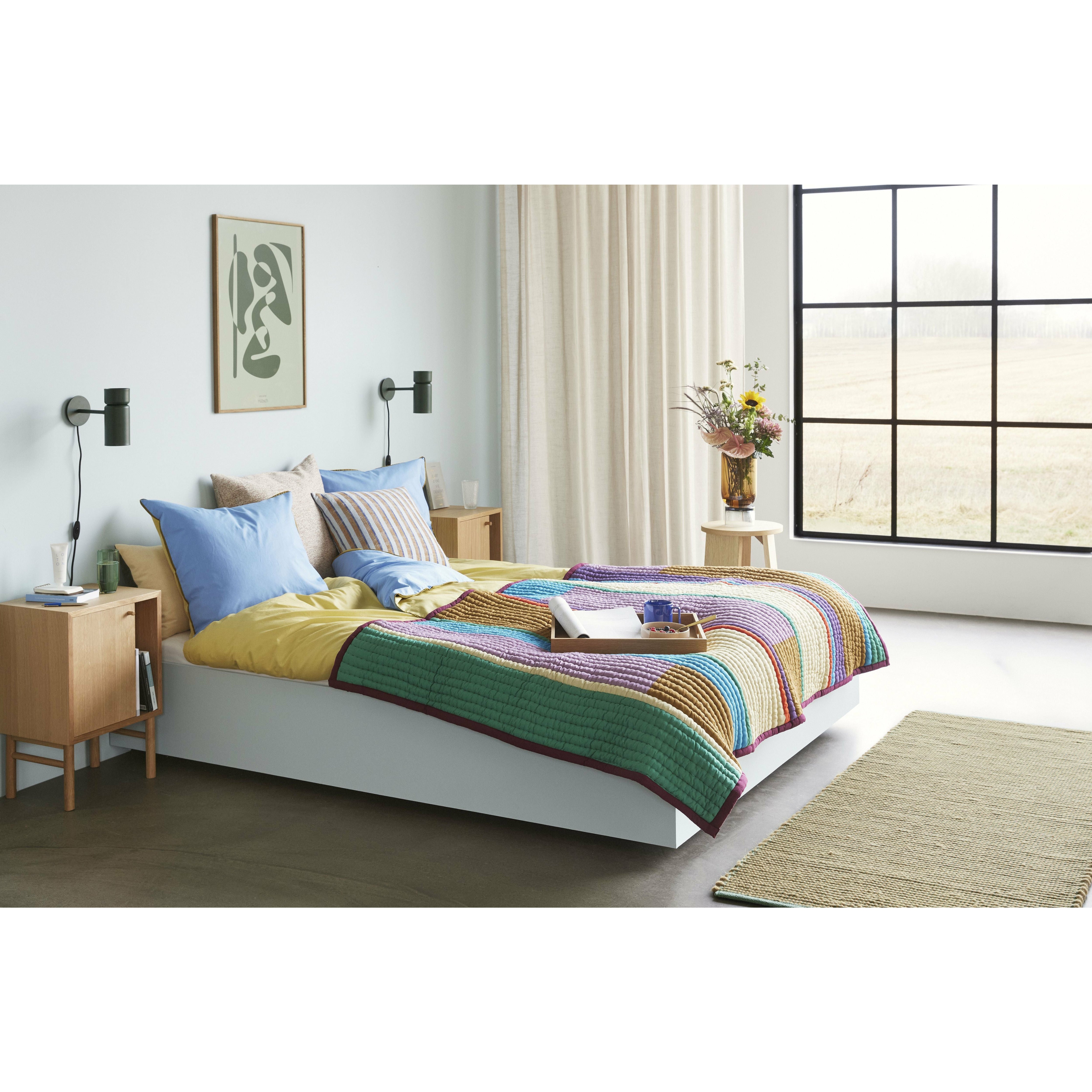 [product_category]-Hübsch Aki Bed Linen 80/200, Blue/Yellow-Hübsch-5712772114889-61408-HUB-5
