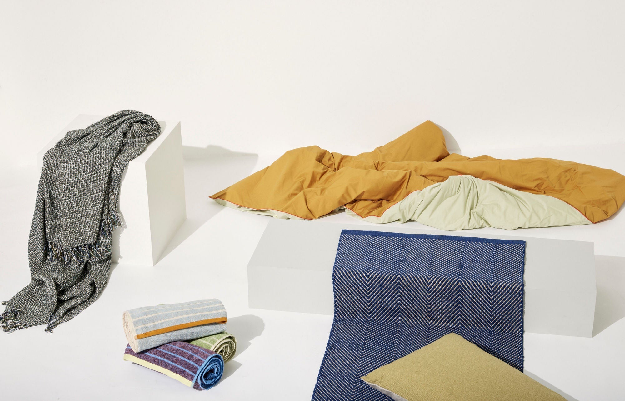 [product_category]-Hübsch Aki Bed Linen 80/220 Orange/Green-Hübsch-5712772114766-061404-HUB-3