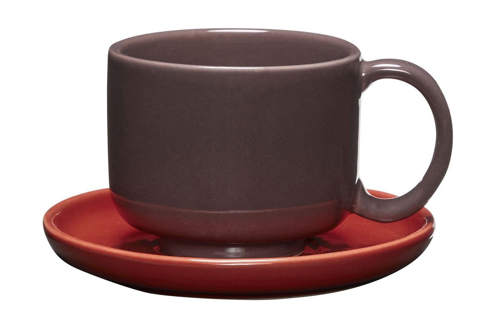 [product_category]-Hübsch Amare Mug & Saucer Set Of 2, Burgundy/Red-Hübsch-5712772129531-211707-HUB-1