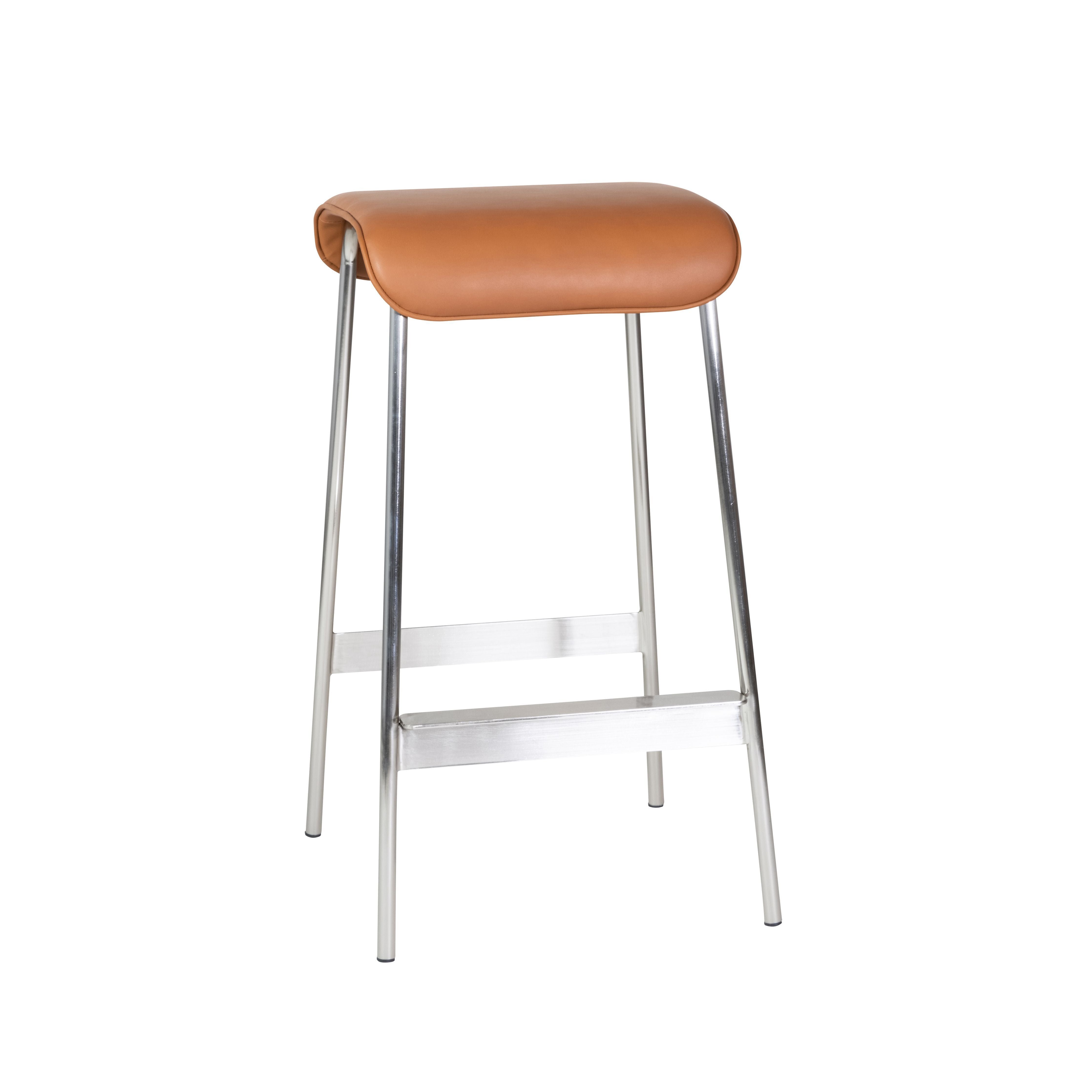 [product_category]-Hübsch Avenue Bar Stool, Nickel/Brown-Hübsch-5712772117101-021412-HUB-1