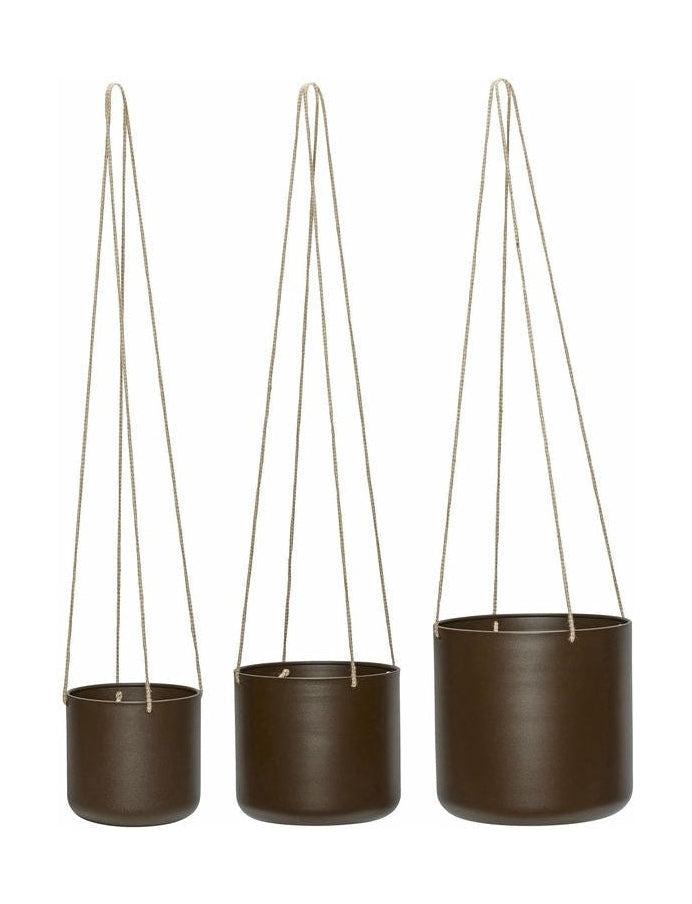 [product_category]-Hübsch Bloom Hanging Pots Set With 3 Large, Brown-Hübsch-5712772128152-941602-HUB-1