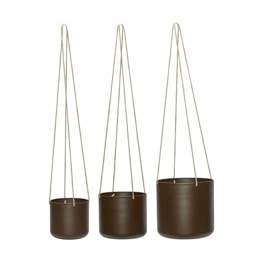 [product_category]-Hübsch Bloom Hanging Pots Set With 3 Large, Brown-Hübsch-5712772128152-941602-HUB-4