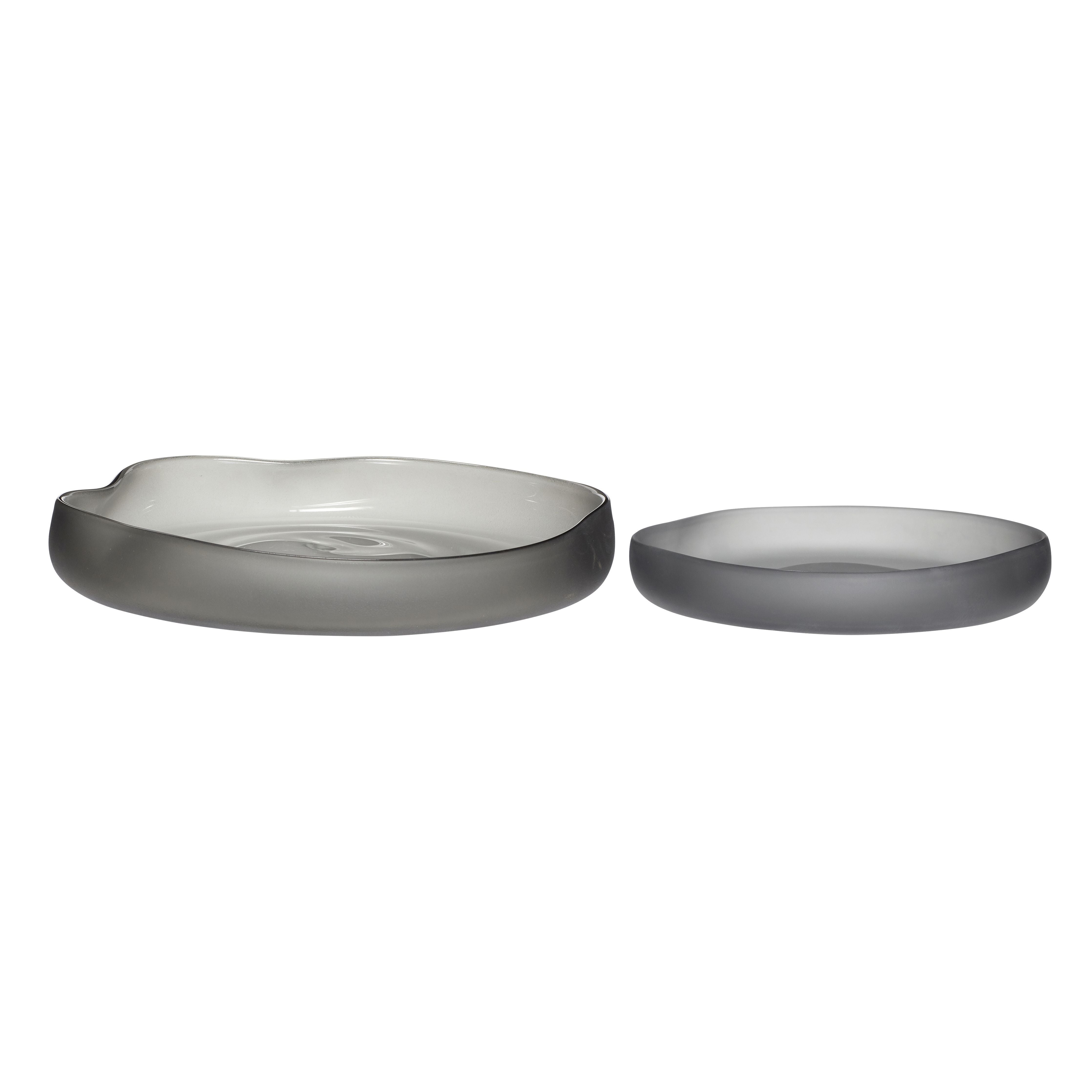 [product_category]-Hübsch Bow Bowl Round Glass Smoke Set Of 2-Hübsch-5712772064603-280601-HUB-1