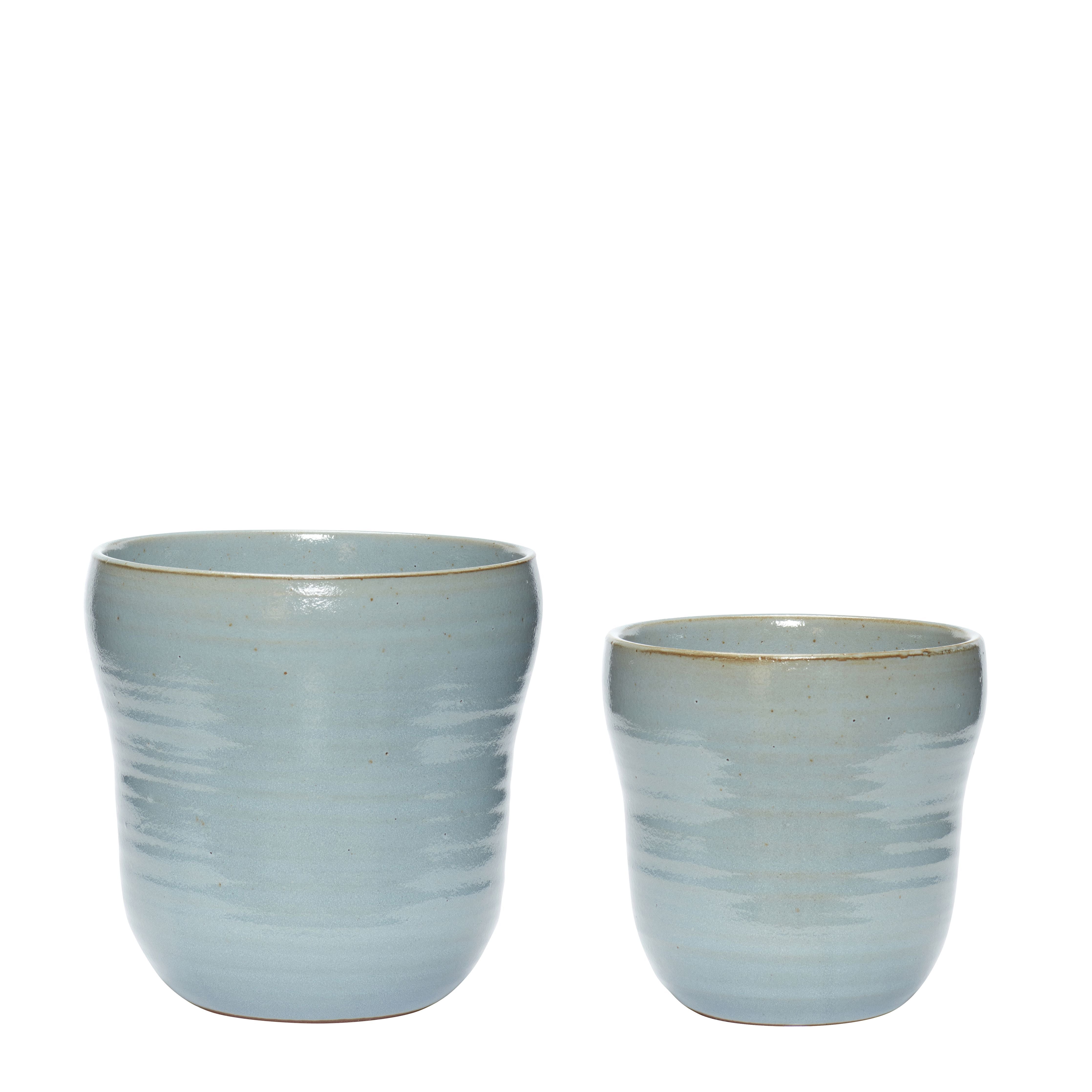 [product_category]-Hübsch Care Pot Ceramic Blue Set Of 2-Hübsch-5712772110508-671303-HUB-1