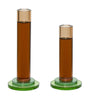 Hübsch Comet Candlestick Set 2, Amber