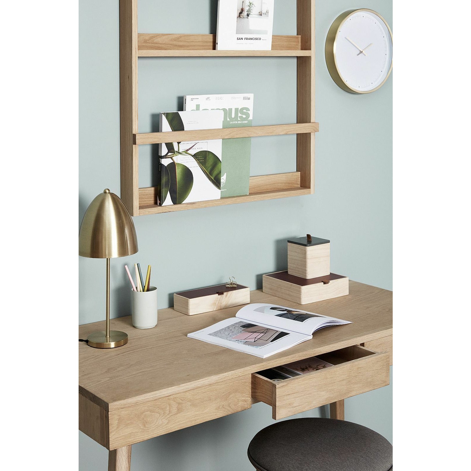 [product_category]-Hübsch Display Wall Shelf Oak Fsc Natural, 70x92 Cm-Hübsch-5712772107539-880408F-HUB-3