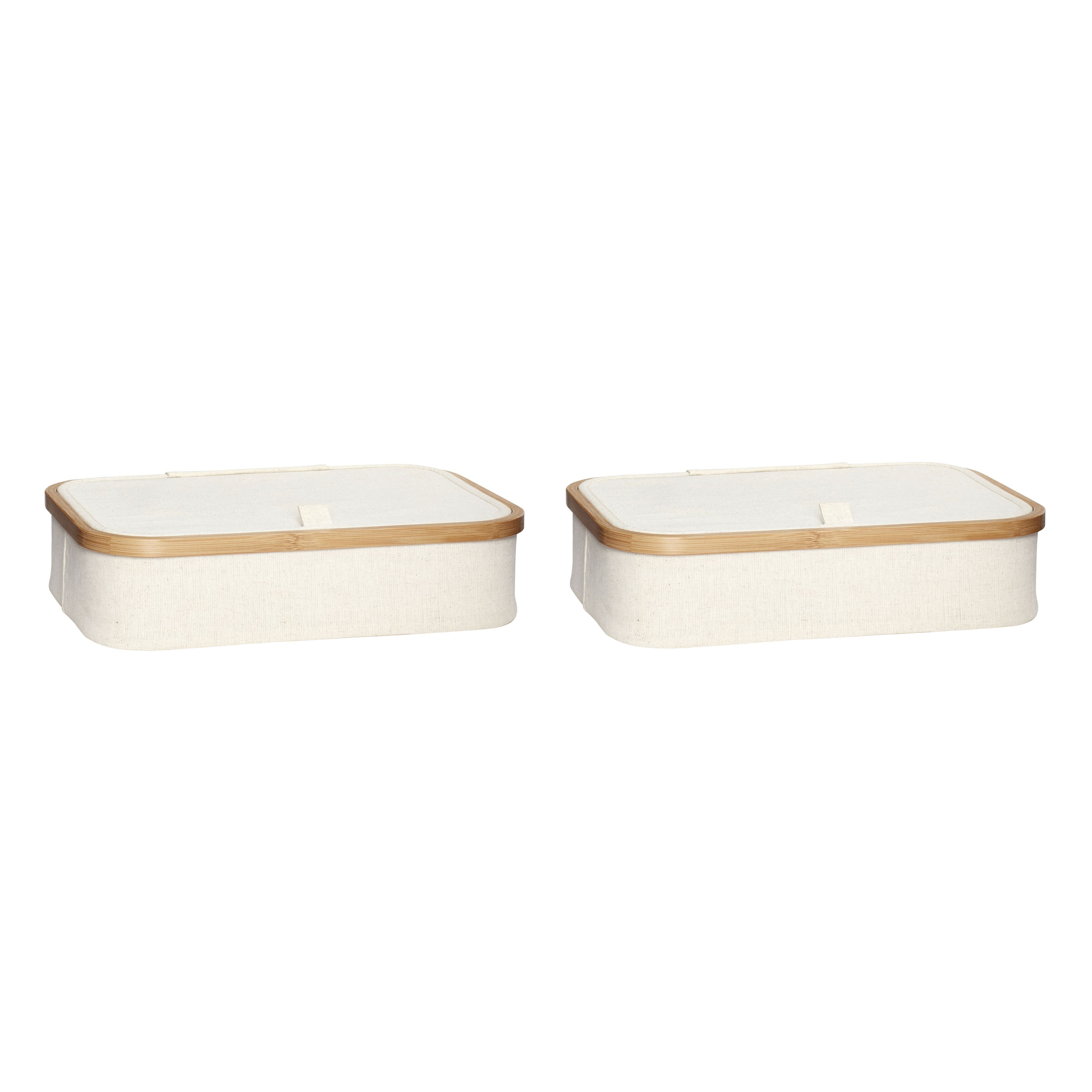 Hübsch Ecru Storage (sada 2), Beige