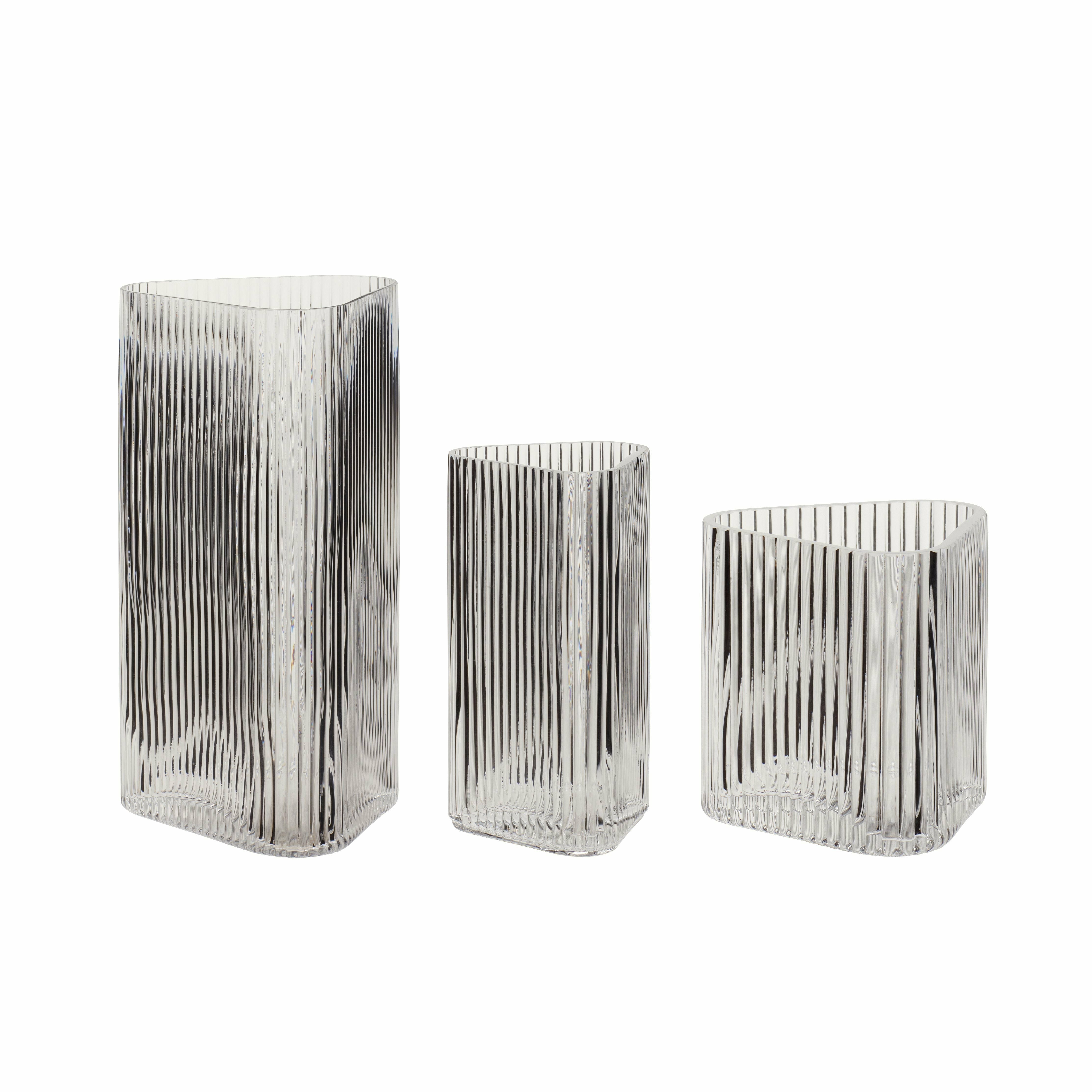 Hübsch Elements Elements Vase Glass Clear Set 3