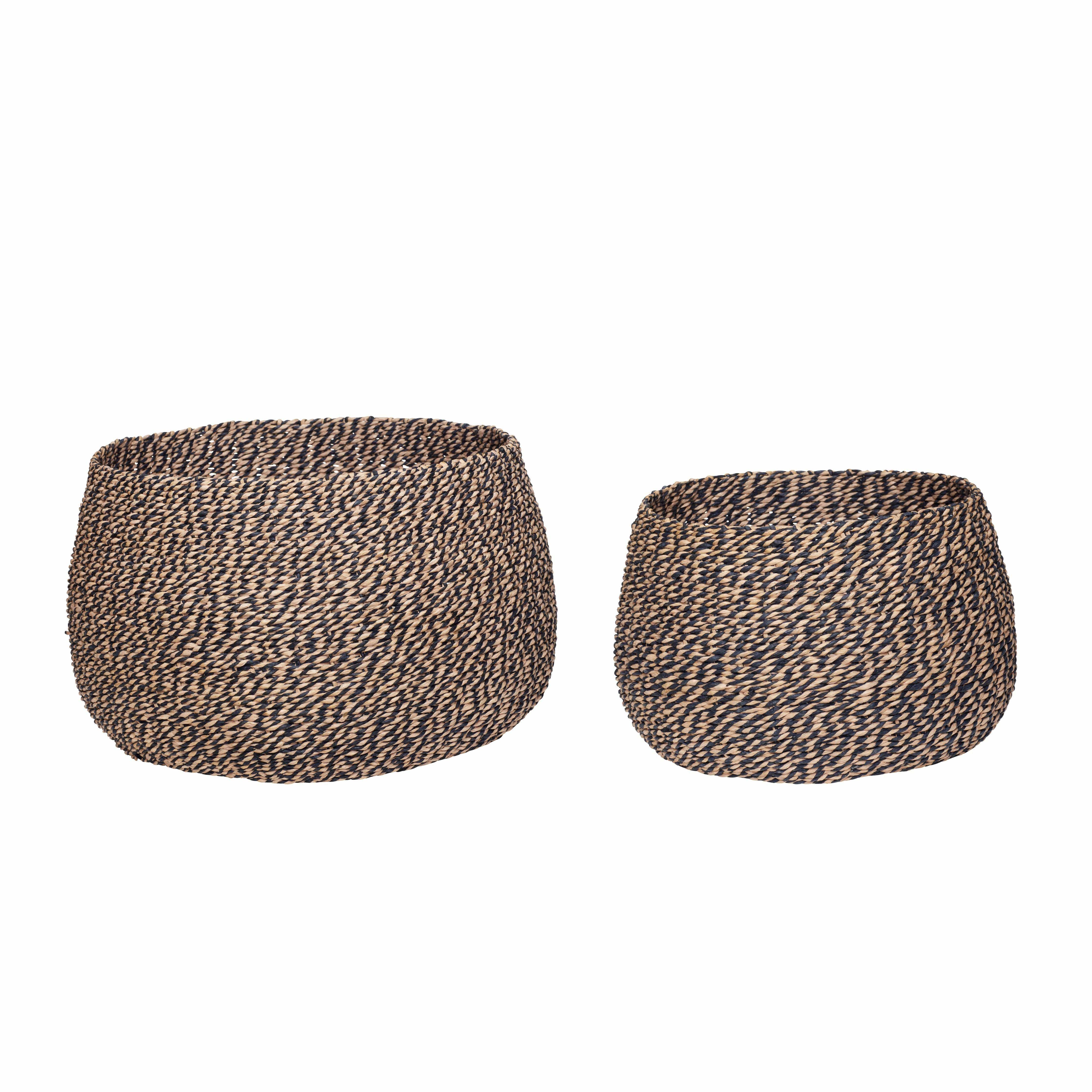[product_category]-Hübsch Eyrie Baskets (Set Of 2), Pink/Black-Hübsch-5712772070277-510904-HUB-1