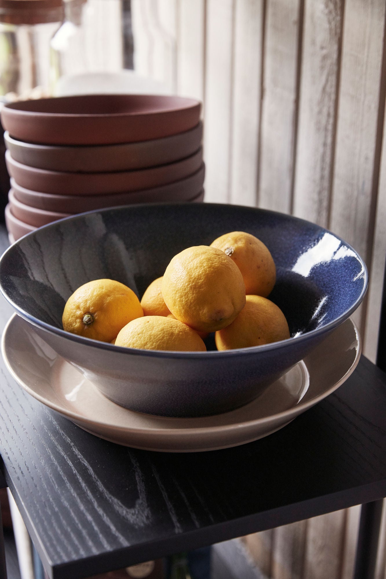 [product_category]-Hübsch Glaze Bowl Large Blue-Hübsch-5712772104712-081210-HUB-5
